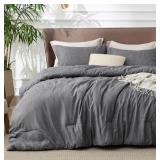 Bedsure full Comforter  (88x88) and grey velvet