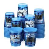 Cholemy 50 Pcs Video Game Plastic Cups 12 oz