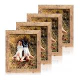 New 8x10 Picture Frame Set of 4, Rustic Brown