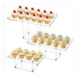 New clear stylish cake stands 3-pack thick