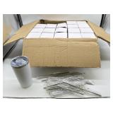 New 18-white tumblers with lids, straws