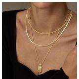 New Layered Gold Silver Necklaces for Women,