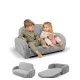 2-in-1 Sherpa Fold Out Kids Couch, Extra Wide