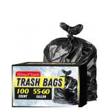 New 100 Count 55-60 Gallon Trash Bags, Sturdy &