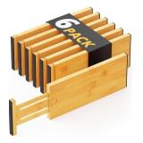 SpaceAid Bamboo Dresser Drawer Dividers 6 Pack,