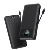 Portable Charger 33800mAh USB C Power Bank with