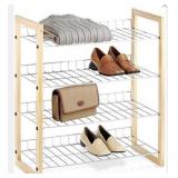 Whitmor Wood & Chrome 4 Tier Closet Shelf. New
