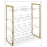 New Whitmor Wood & Chrome 4 Tier Closet Shelf.
