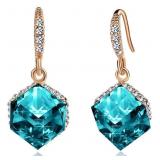New Austrian Crystal Cube Drop Dangle Earrings