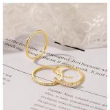 New size 7 Stackable Gold Rings for Women, Dainty