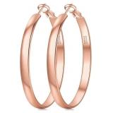 New size 50mm EXGOX 5mm Wide Gold Hoop Earrings