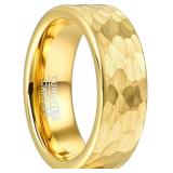 New size 10 Vakki Gold Hammered Tungsten Ring