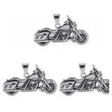 New 3Pcs Stainless Steel Motorcycle Charms