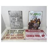 New (4) Metal Wall Decor 12x8