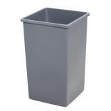 New. 25 Gallon Gray Square Trash Can, Plastic,