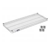 Nexel Chrome Wire Shelf w/Clips, 24"W x 18"D, New