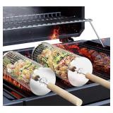 New. Rolling Grill Baskets (2PCS), Removable