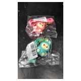 New 2pc small silicone animal keychains, pink