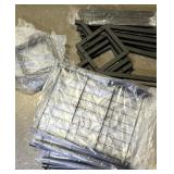 Large Lot of Hardware for Black Metal Shelf,