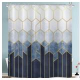 New TOENGS Blue Shower Curtain, Navy Blue