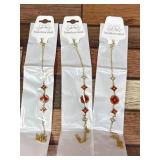 New (Lot of 3) 18K gold plated stainless silver