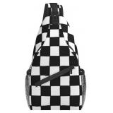 New (Lot of 2) Checkered Black White Sling