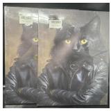 New 2 PCs Size 15 x 12 inches Punk Black Cat