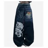 New Size Medium Unisex Y2K Hip-Hop Gothic Jeans