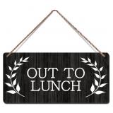 New Out to Lunch Door Sign Door Hanger for Office