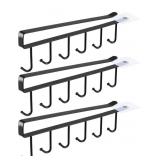 New 3pcs 6 Hook Under Cabinet Mug Hanger -