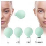 New. Facial Cupping Set, 4 PCS Silicone Vacuum