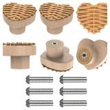 New (Lot of 3) Nuadem Wooden Rattan Drawer Knobs