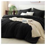 CozyLux Queen Comforter Black like new **JUST THE