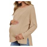 New Tankaneo Womens Maternity Shirts Casual Crew
