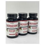 New 3 Ct Berberine Supplement 500mg Per Serving