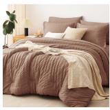 CozyLux California King Size Comforter Set Mocha