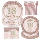 18th Birthday Decorations for Girls, Rose Gold