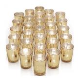 New LETINE Gold Votive Candle Holders Set of 36 -