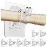 No Drill Curtain Rod Bracket Holders, (8 Pack)