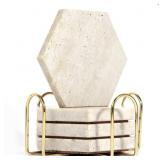 New Itombuilty 4Pcs Travertine Coasters with