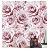 New Abyssaly Pink Rose Floral Peel and Stick