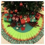 New Jenaai 48 Inch Christmas Tree Skirt Green
