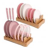 New Bamboo kitchen storage rack - adjustable lid