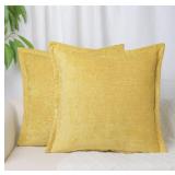 Pack of 2, Chenille Throw Pillow Covers 20x20