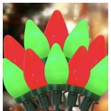 25Ft LED Christmas Lights Outdoor C7 Vintage