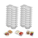 20 Set Reusable Snack Containers, 2-Compartment