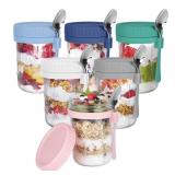 OcePor 6 Pack Overnight Oats Containers with Lids