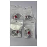 New Lot of 4 Retro Red Zirconia Statement Fashion