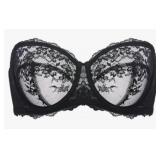 Dobreva Unlined Lace Strapless Bra Sexy See