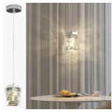 New Modern Crystal Pendant Light, 3-Color LED